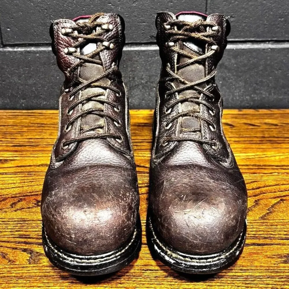Dickies Steel Toe Work Boots Men’s 10 Brown Leather ASTM F2413 EH